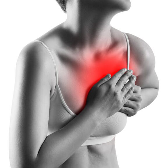 Symptoms of breast osteochondrosis